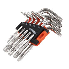 Professional  Short 9pcs CRV Torx Star & Hex Allen Key Wrench Set